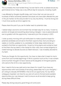 Vanessa DeCollibus' LinkedIn post Vanessa DeCollibus' LinkedIn post