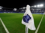 General view of Everton's corner flag inside the stadium before a match