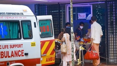 A patient being admitted to a Nipah isolation ward at the medical college in Kozhikode (PTI) A patient being admitted to a Nipah isolation ward at the medical college in Kozhikode (PTI)