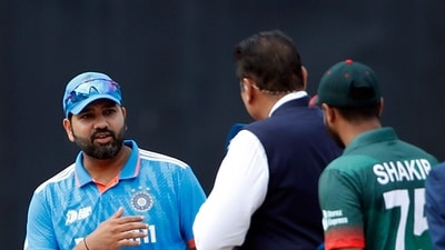 Indian skipper Rohit Sharma with Bangladesh skipper Shakib Al Hasan during the toss ahead of the Super Fours match in the Asia Cup 2023, at R.Premadasa Stadium (ANI ) Indian skipper Rohit Sharma with Bangladesh skipper Shakib Al Hasan during the toss ahead of the Super Fours match in the Asia Cup 2023, at R.Premadasa Stadium (ANI )