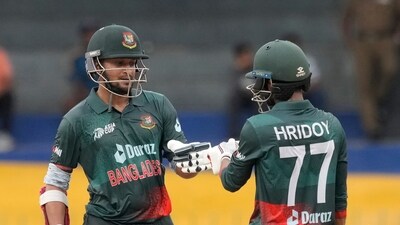 Bangladesh however came back strong with a 101-run stand between captain Shakib Al Hasan and Towhid Hridoy. (AP) Bangladesh however came back strong with a 101-run stand between captain Shakib Al Hasan and Towhid Hridoy. (AP)