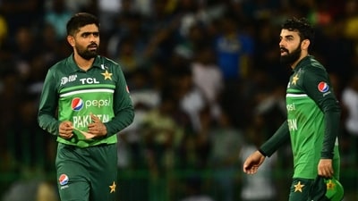 Pakistan's captain Babar Azam (L) reacts as he walks back to the pavilion after Sri Lanka's victory by 2 wickets (AFP) Pakistan's captain Babar Azam (L) reacts as he walks back to the pavilion after Sri Lanka's victory by 2 wickets (AFP)