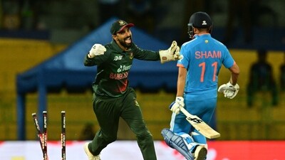 The last match of the 2023 Asia Cup Super 4 stage may have been a dead rubber but it came down to the last two balls of the match. Bangladesh were clinical with the ball and in the field and defended a target of 266, beating India by six runs. (AFP) The last match of the 2023 Asia Cup Super 4 stage may have been a dead rubber but it came down to the last two balls of the match. Bangladesh were clinical with the ball and in the field and defended a target of 266, beating India by six runs. (AFP)