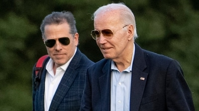 FILE - President Joe Biden, and his son Hunter Biden arrive at Fort McNair, Sunday, June 25, 2023, in Washington. Hunter Biden has been charged with felony gun possession. A federal indictment filed in Delaware says Biden lied about his drug use when he bought a firearm in 2018 while struggling with addiction to crack cocaine. (AP Photo/Andrew Harnik, File) (AP) FILE - President Joe Biden, and his son Hunter Biden arrive at Fort McNair, Sunday, June 25, 2023, in Washington. Hunter Biden has been charged with felony gun possession. A federal indictment filed in Delaware says Biden lied about his drug use when he bought a firearm in 2018 while struggling with addiction to crack cocaine. (AP Photo/Andrew Harnik, File) (AP)