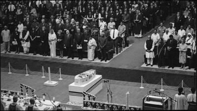 Mother Teresa’s funeral was held in Calcutta on September 13, 1997. (Girish Srivastava/HT Archive)
