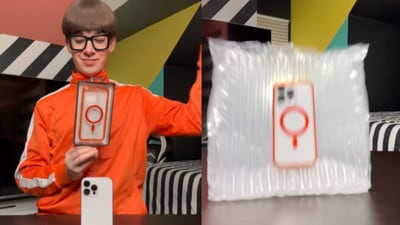 This phone case comes with an airbag. (Instagram/@Vector) This phone case comes with an airbag. (Instagram/@Vector)