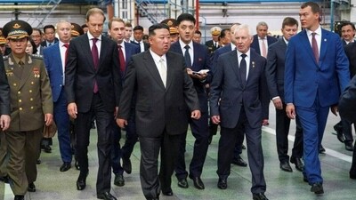 Kim Jong Un's visit to an aeronautics factory suggests that he is seeking something from Russia in return for supporting Putin's actions in the conflict in Ukraine.&nbsp; (REUTERS)