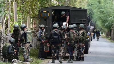 Soldiers near the encounter site at Gadole village in Kokernag district of Anantnag, 95 km from Srinagar,on Thursday. (Waseem Andrabi/HT) Soldiers near the encounter site at Gadole village in Kokernag district of Anantnag, 95 km from Srinagar,on Thursday. (Waseem Andrabi/HT)