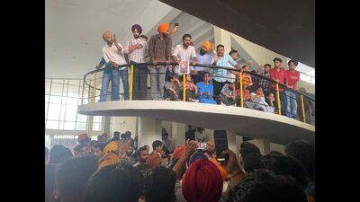 Students of Punjabi University protesting on campus on Thursday. (HT File) Students of Punjabi University protesting on campus on Thursday. (HT File)