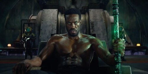 Black Manta wields the Black Trident (DC Studios) Black Manta wields the Black Trident (DC Studios)