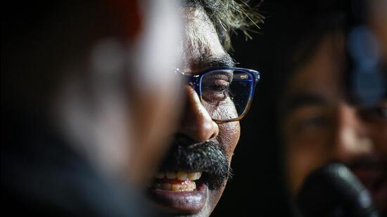Jharkhand chief minister Hemant Soren after the first coordination committee meeting of opposition bloc INDIA at Sharad Pawar's residence in New Delhi on September 13. (HT File Photo/Raj K Raj)