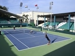 Players during practice session at Mini Stadium, Vijayant Khant in Gomti Nagar 