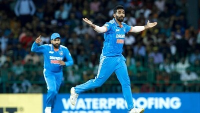 Jasprit Bumrah celebrates the dismissal of Sri Lanka's Pathum Nissanka during their Super 4 match in the Asia Cup 2023 (BCCI Twitter) Jasprit Bumrah celebrates the dismissal of Sri Lanka's Pathum Nissanka during their Super 4 match in the Asia Cup 2023 (BCCI Twitter)