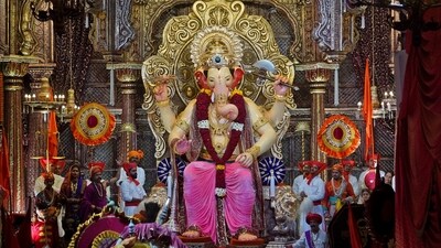 Mumbai’s famous Lalbaugcha Raja’s first look was unveiled on Friday evening, days ahead of the Ganesh Chaturthi festival. The 10-day-long Ganesh Chaturthi festival will start on September 19 this year. It starts with 'Chaturthi' and ends with 'Anantha Chaturdashi'. (ANI) Mumbai’s famous Lalbaugcha Raja’s first look was unveiled on Friday evening, days ahead of the Ganesh Chaturthi festival. The 10-day-long Ganesh Chaturthi festival will start on September 19 this year. It starts with 'Chaturthi' and ends with 'Anantha Chaturdashi'. (ANI)