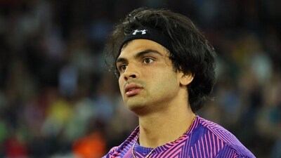 India's Neeraj Chopra during the men's javelin throw final (REUTERS)