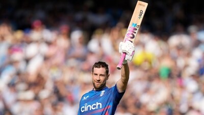 England's Dawid Malan celebrates scoring a century (100 runs) during the ODI vs New Zealand at Lord's (AP) England's Dawid Malan celebrates scoring a century (100 runs) during the ODI vs New Zealand at Lord's (AP)
