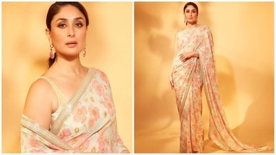Kareena Kapoor, who is currently busy promoting her upcoming film, Jaane Jaan made a recent appearance at an event adorned in a delicate pastel saree." (Instagram/@kareenakapoorkhan) Kareena Kapoor, who is currently busy promoting her upcoming film, Jaane Jaan made a recent appearance at an event adorned in a delicate pastel saree." (Instagram/@kareenakapoorkhan)