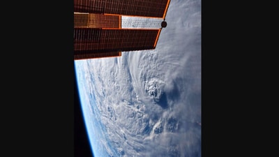 The image taken from space shows the Earth covered in clouds. (Instagram/@astro_andreas) The image taken from space shows the Earth covered in clouds. (Instagram/@astro_andreas)