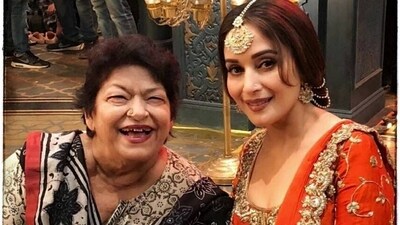 Saroj Khan choreographed several songs for Madhuri Dixit including Ek Do Teen and Dhakk Dhakk.