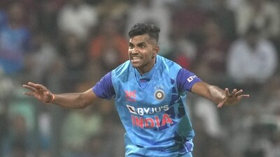 Indian player Shivam Mavi in action during the T20 cricket match between India and Sri Lanka at Wankhede Stadium, in Mumbai (PTI) Indian player Shivam Mavi in action during the T20 cricket match between India and Sri Lanka at Wankhede Stadium, in Mumbai (PTI)