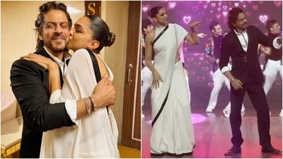 Shah Rukh Khan and Deepika Padukone steal the show in dapper suit and steal-worthy saree. (Instagram) Shah Rukh Khan and Deepika Padukone steal the show in dapper suit and steal-worthy saree. (Instagram)