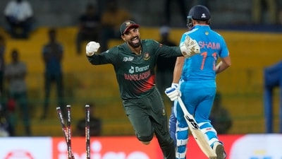 Bangladesh's Litton Das celebrates the six runs win over Indian in the Asia Cup 2023 (AP) Bangladesh's Litton Das celebrates the six runs win over Indian in the Asia Cup 2023 (AP)