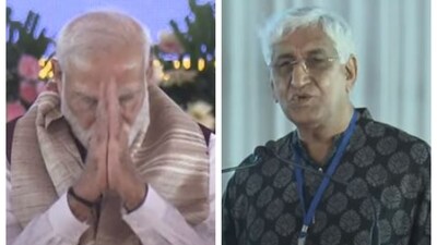 PM Modi, present at the stage, folded his hands acknowledging Congress leader TS Singhdeo's praise. PM Modi, present at the stage, folded his hands acknowledging Congress leader TS Singhdeo's praise.