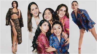 Earlier, Bhumi Pednekar and Shehnaaz Gill stole the show for Thank You For Coming promotional event in co-ord outfits. The stars put a sultry spin to the coordinated style statement with their ensembles. While Bhumi wore a bralette, skirt and blazer set, Shehnaaz chose a waistcoat, blazer and shorts set. (Instagram) Earlier, Bhumi Pednekar and Shehnaaz Gill stole the show for Thank You For Coming promotional event in co-ord outfits. The stars put a sultry spin to the coordinated style statement with their ensembles. While Bhumi wore a bralette, skirt and blazer set, Shehnaaz chose a waistcoat, blazer and shorts set. (Instagram)