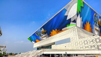 The India International Convention and Expo Centre (IICC) project in Dwarka, named Yashobhoomi. (PTI)