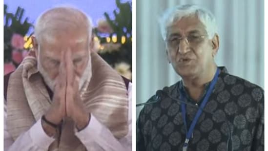 PM Modi, present at the stage, folded his hands acknowledging Congress leader TS Singhdeo's praise.