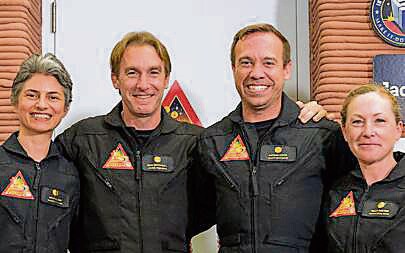 The CHAPEA crew of Anca Selariu, Ross Brockwell, Nathan Jones and Kelly Haston. (NASA) The CHAPEA crew of Anca Selariu, Ross Brockwell, Nathan Jones and Kelly Haston. (NASA)
