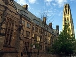 FILE - Harkness Tower on the campus of Yale University, in New Haven, Conn., on Sept. 9, 2016. In a decision that could have national implications on how colleges investigate sexual assault allegations, Connecticut's highest court ruled on Friday, June 23, 2023, that a former Yale student is not immune from a defamation lawsuit by a fellow student who was exonerated after she accused him of rape. FILE - Harkness Tower on the campus of Yale University, in New Haven, Conn., on Sept. 9, 2016. In a decision that could have national implications on how colleges investigate sexual assault allegations, Connecticut's highest court ruled on Friday, June 23, 2023, that a former Yale student is not immune from a defamation lawsuit by a fellow student who was exonerated after she accused him of rape.