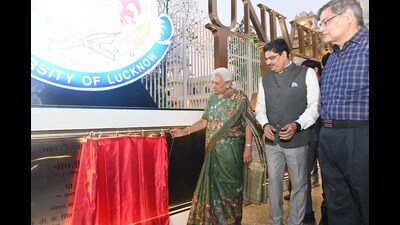 A redecorated corner, named Gaurav Sthal, on the University of Lucknow campus that was inaugurated by Governor Anandiben Patel on Sunday. (Sourced)
