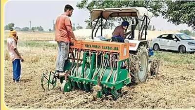 Applications for smart seeders, machines that are used to plant winter wheat after harvesting paddy without removing the stubble, comprise a third (59,000) of all requests, officials of the Punjab agriculture department said. The department will provide 11,970 such machines at subsidised rates to farmers, custom hiring centres and panchayat groups, they said. (HT File) Applications for smart seeders, machines that are used to plant winter wheat after harvesting paddy without removing the stubble, comprise a third (59,000) of all requests, officials of the Punjab agriculture department said. The department will provide 11,970 such machines at subsidised rates to farmers, custom hiring centres and panchayat groups, they said. (HT File)