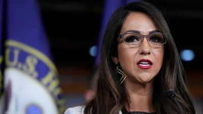 FILE - U.S. Rep. Lauren Boebert, R-Colo., a member of the House Freedom Caucus, speaks during a news conference on Capitol Hill, July 14, 2023, in Washington. Boebert was kicked out of a “Beetlejuice” show in Denver on Sunday, Sept. 10, according to security footage. (AP Photo/Patrick Semansky, File) (AP) FILE - U.S. Rep. Lauren Boebert, R-Colo., a member of the House Freedom Caucus, speaks during a news conference on Capitol Hill, July 14, 2023, in Washington. Boebert was kicked out of a “Beetlejuice” show in Denver on Sunday, Sept. 10, according to security footage. (AP Photo/Patrick Semansky, File) (AP)