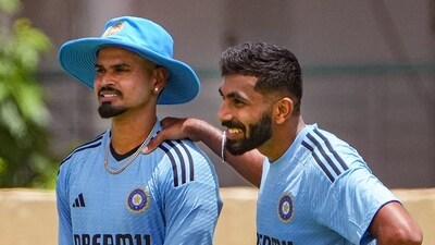 Indian cricketers Jasprit Bumrah and Shreyas Iyer during a training session ahead of the Asia Cup 2023 (PTI) Indian cricketers Jasprit Bumrah and Shreyas Iyer during a training session ahead of the Asia Cup 2023 (PTI)