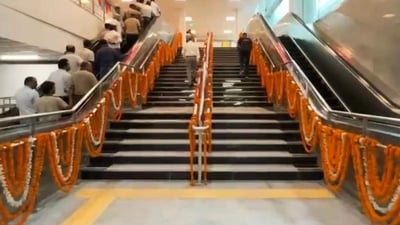 The inauguration of the new metro station at Dwarka Sector 25 will improve urban connectivity within the sub-city, making it easier for people to reach the IICC. (PTI) The inauguration of the new metro station at Dwarka Sector 25 will improve urban connectivity within the sub-city, making it easier for people to reach the IICC. (PTI)