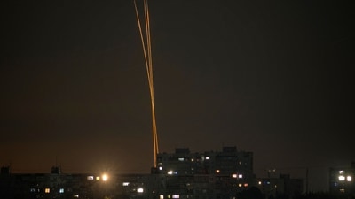 Russia-Ukraine War: Russian missiles launched from Russia's Belgorod region flying towards Kharkiv. (AFP)