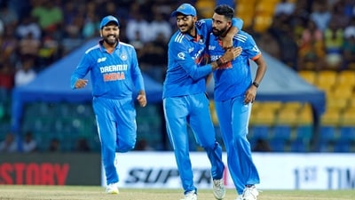 Axar Patel and Mohammed Siraj celebrate a wicket (BCCI Twitter) Axar Patel and Mohammed Siraj celebrate a wicket (BCCI Twitter)