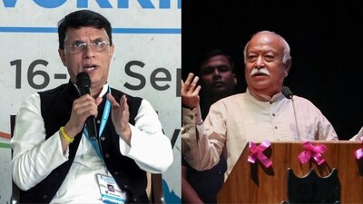 Congress leader Pawan Khera and RSS chief Mohan Bhagwat. Congress leader Pawan Khera and RSS chief Mohan Bhagwat.
