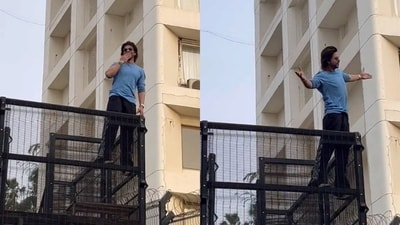 Shah Rukh Khan spotted in Mannat. Shah Rukh Khan spotted in Mannat.