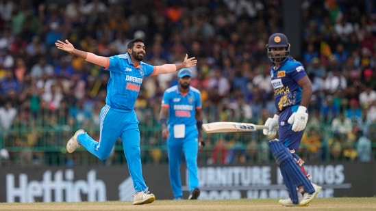 Jasprit Bumrah took a wicket off the third ball of the match after India were put in to bowl first after losing the toss by Sri Lanka.&nbsp;(AP)