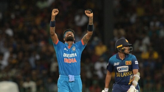 Hardik Pandya took the other three wickets, ending the Sri Lankan innings with wickets off the first two balls of the 16th over(AFP)