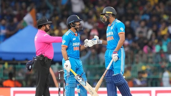 Ishan Kishan and Shubman Gill opened the batting and finished the chase off in a jiffy and India won their eighth Asia Cup title on a canter.&nbsp;(AP)