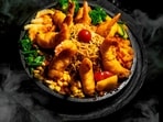 Prawn sizzler with garlic sauce. The restaurants are coming up with unique combos to serve the rising demands of sizzlers. 