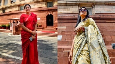 Shiv Sena (UBT) MP Priyanka Chaturvedi (L) and TMC MP Mahua Moitra (R) are among 10 women parliamentarians who wrote their messages. (PTI) Shiv Sena (UBT) MP Priyanka Chaturvedi (L) and TMC MP Mahua Moitra (R) are among 10 women parliamentarians who wrote their messages. (PTI)