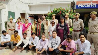 15 people, including Dinesh Kumar and his wife, were arrested based on a complaint lodged by Subhash Chand Jatav. The FIR was registered under the provisions of the Uttar Pradesh Prohibition of Unlawful Religious Conversion Act at Sahibabad police station. (Sakib Ali/HT Photo) 15 people, including Dinesh Kumar and his wife, were arrested based on a complaint lodged by Subhash Chand Jatav. The FIR was registered under the provisions of the Uttar Pradesh Prohibition of Unlawful Religious Conversion Act at Sahibabad police station. (Sakib Ali/HT Photo)