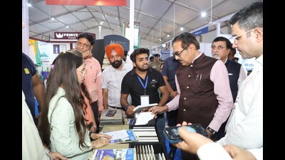 Chandigarh adviser Dharam Pal at the Ins and Outs show in Chandigarh on Monday. (HT Photo)