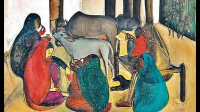 Fetching a whopping  ₹61.8 crore, avant-garde artist Amrita Sher-gil’s oil on canvas “The Story teller” has unseated Sayed Haider Raza’s “Gestation” in becoming the most expensive work of Indian art sold at auction worldwide