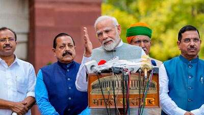 The five-day special session of Parliament began at 11 am today in the old Parliament building. Prime Minister Narendra Modi said that the special session will witness “historic decisions”. MPs will move into the building on September 19, the second day of the special session. (PTI) The five-day special session of Parliament began at 11 am today in the old Parliament building. Prime Minister Narendra Modi said that the special session will witness “historic decisions”. MPs will move into the building on September 19, the second day of the special session. (PTI)